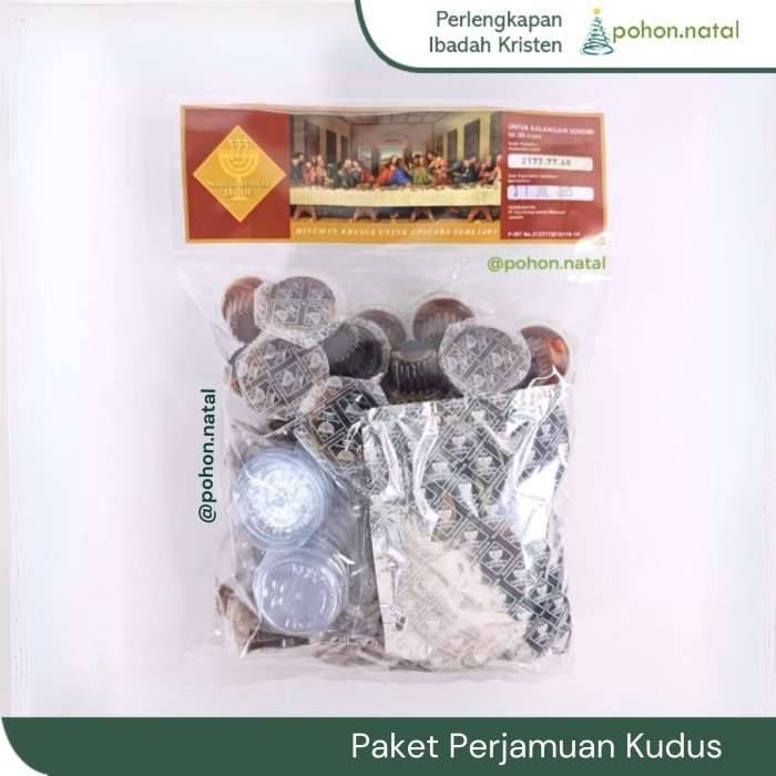 

Anggur Cup Ros Gung + Hosti polos Roti Perjamuan Kudus isi 50