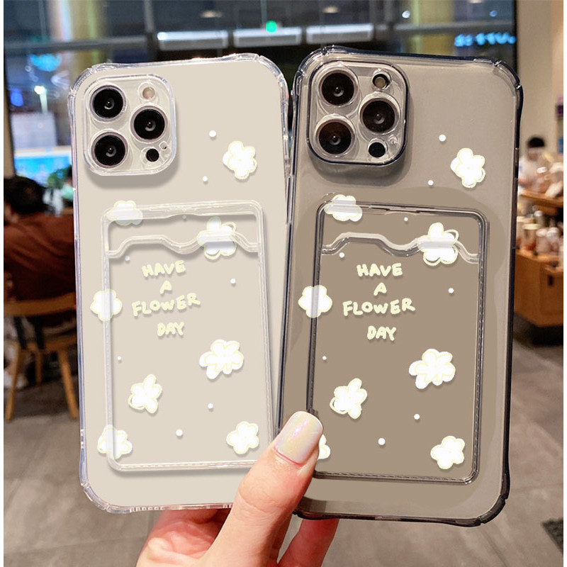 SoftCase ATM ID Card White flower Casing For Realme Note 60 60x 50 Narzo N63 N61 10 N53 50A 50i Prim