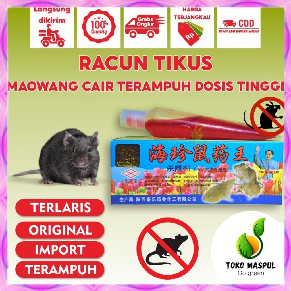 Racun Tikus cair gepeng dus biru cerah original ampuh Racun Tikus Mao Wang Cair LOKAL GEPENG BIRu sa