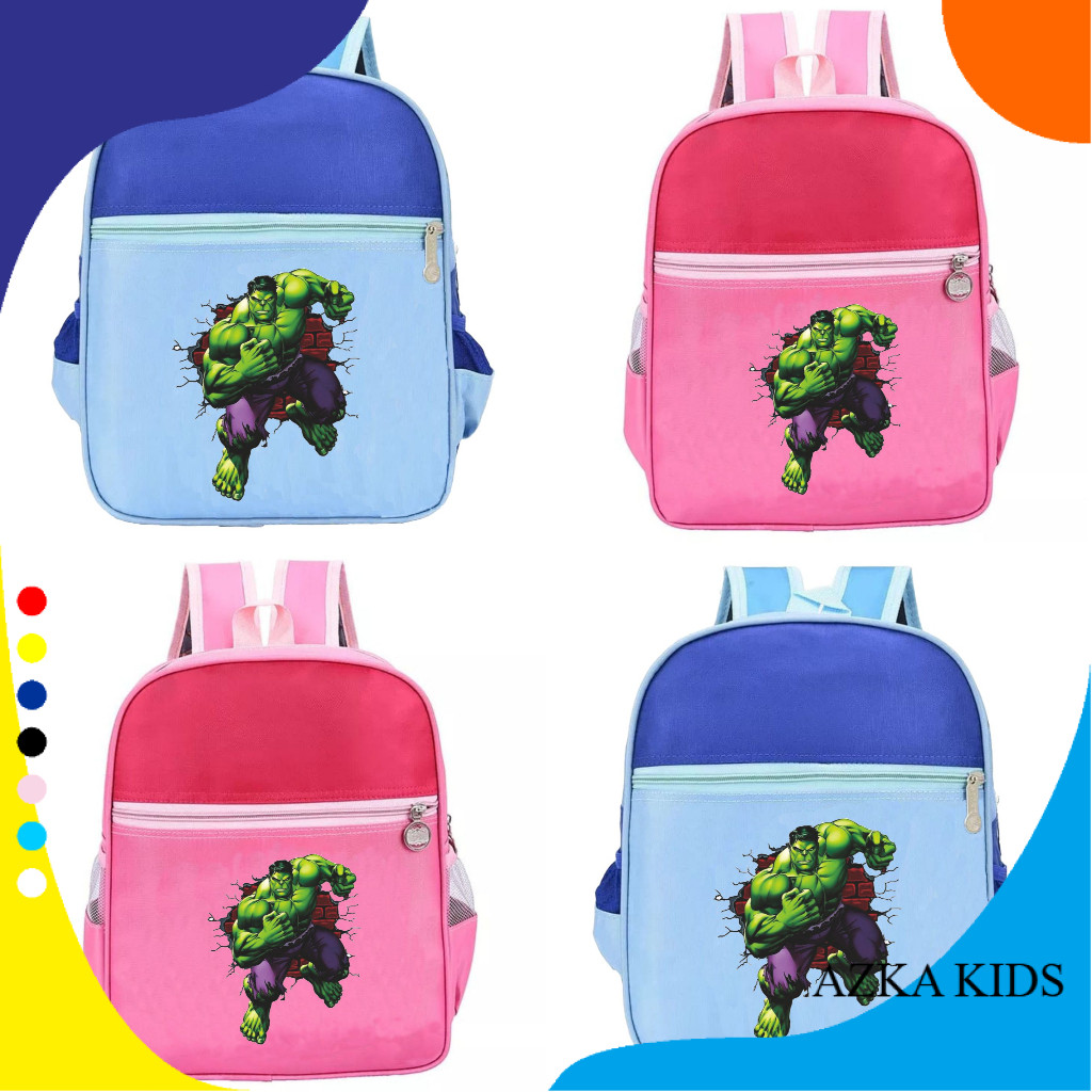 AKW Tas Hulk Ransel Anak Karakter Avengers Backpack Sekolah TK / Paud Unisex Fashion Kids 02