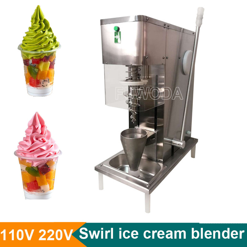110V 220W Swirl Freeze Fruit Yogurt Ice Cream Mixer Blender Real Ice Cream Maker Fruit Ice Cream Ble