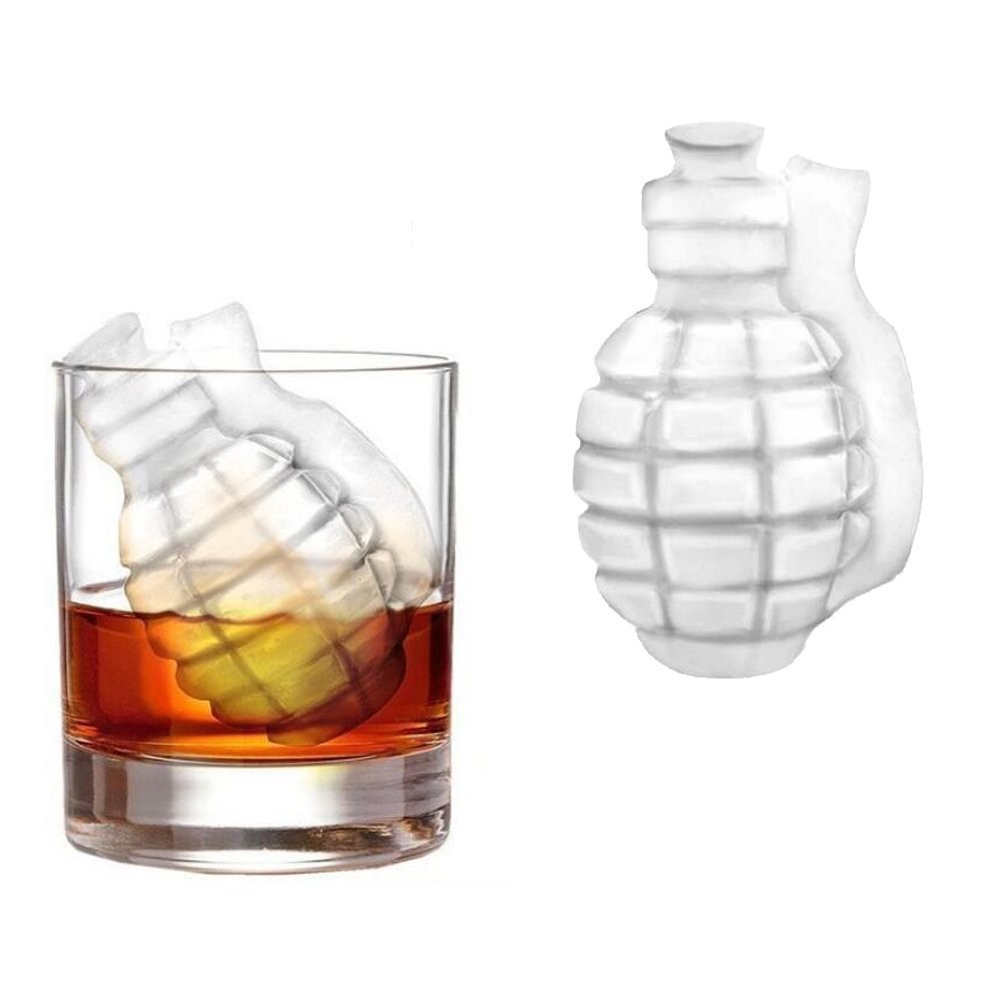 3D Grenade Shape Ice Cube Mold Freez Box Whiskey Cake Decorating Tools Chocolate Fondant Silicone Ic