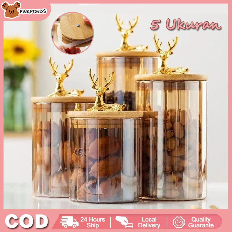 5 Ukuran Toples Rusa Toples Makanan Serbaguna Toples Gold Toples Aesthetic Toples Kue Toples Kaca Le