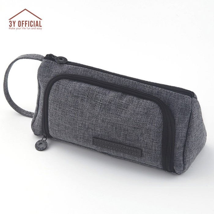 

[New]PROMO 3Y ANGOO Case Pouch Kotak Tempat Box Pensil Anak Perempuan Laki Wanita - dark gey