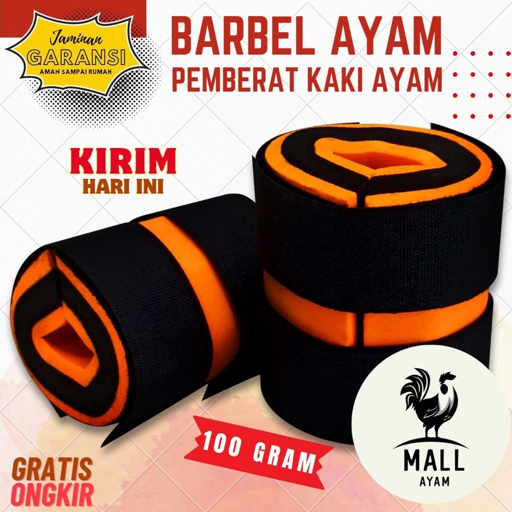 AYAM MALL Barbel Ayam 100 Gram Premium Grade Import Barbel Latih Otot Ayam Jago Jalu Aji Tarung Laga