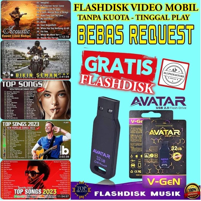 Flashdisk 16GB Flashdisk Audio Mobil - Speaker Bluetooth - Laptop Dll Bag 2