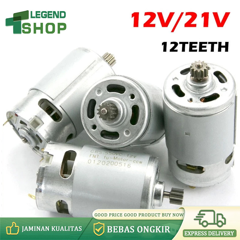 Motor Rs550 DC 21V Motor High speed Pengganti Bor Baterai Cordless/Rs550 Dinamo Motor 9/12 tooth/RS5