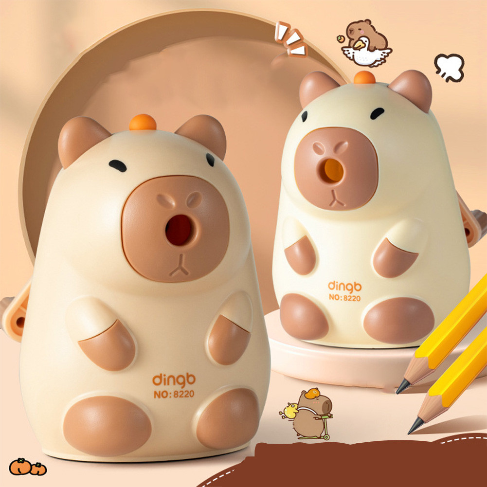 

Cute Capybara Pencil Sharpener Cartoon Hand Crank Mechanical Pencil Sharpener Automatically Enters Sharpening Tool Stationery