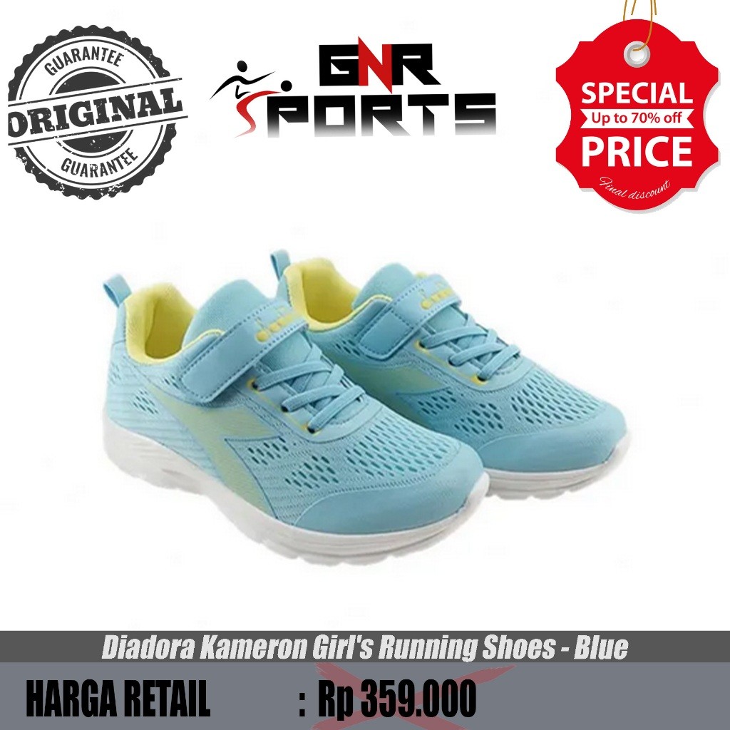 Sepatu anak  Diadora Kameron Girl's Running Shoes - Blue Original 100%