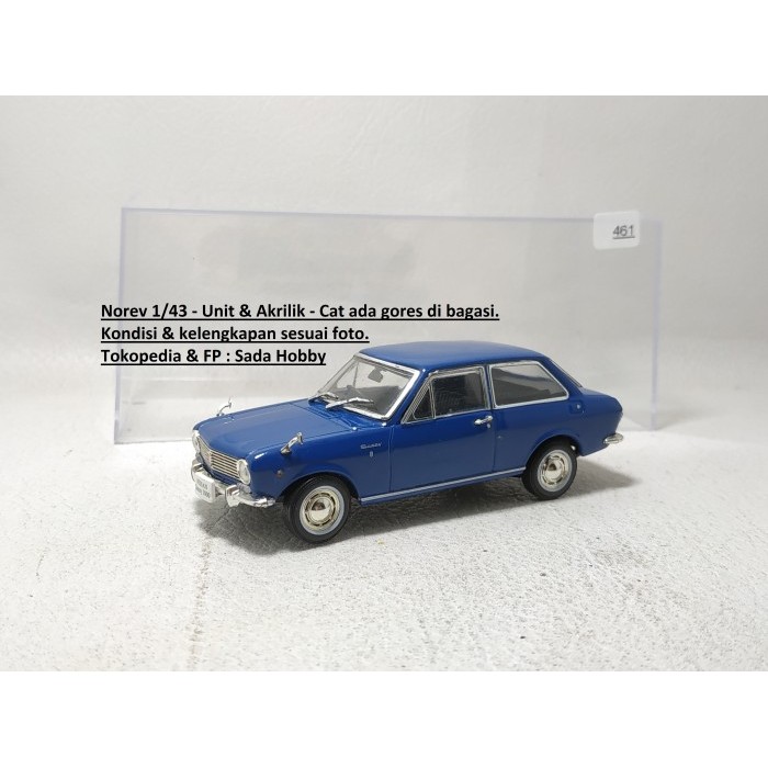 Diecast Norev 1/43 Nissan Sunny 1000 Biru 1966 Unit Only