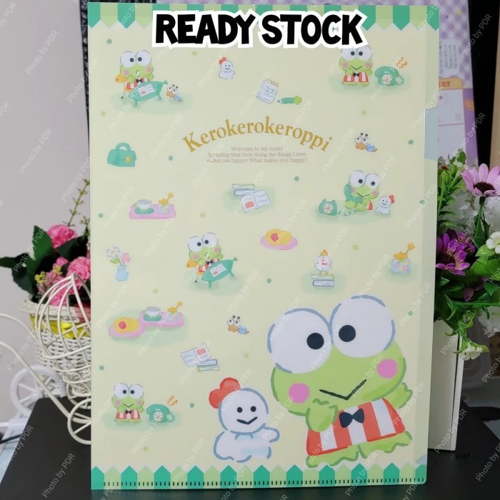 

Andma Map File Folder A4 Sanrio Original Hangyodon Keroppi Pochacco CS - KeroKeroppi