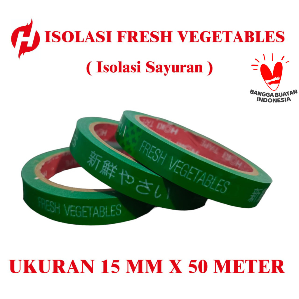 

Fresh Vegetable ISOLASI SAYUR 888 tape 15mm*50m Lakban Isolatif Isolatip Makanan