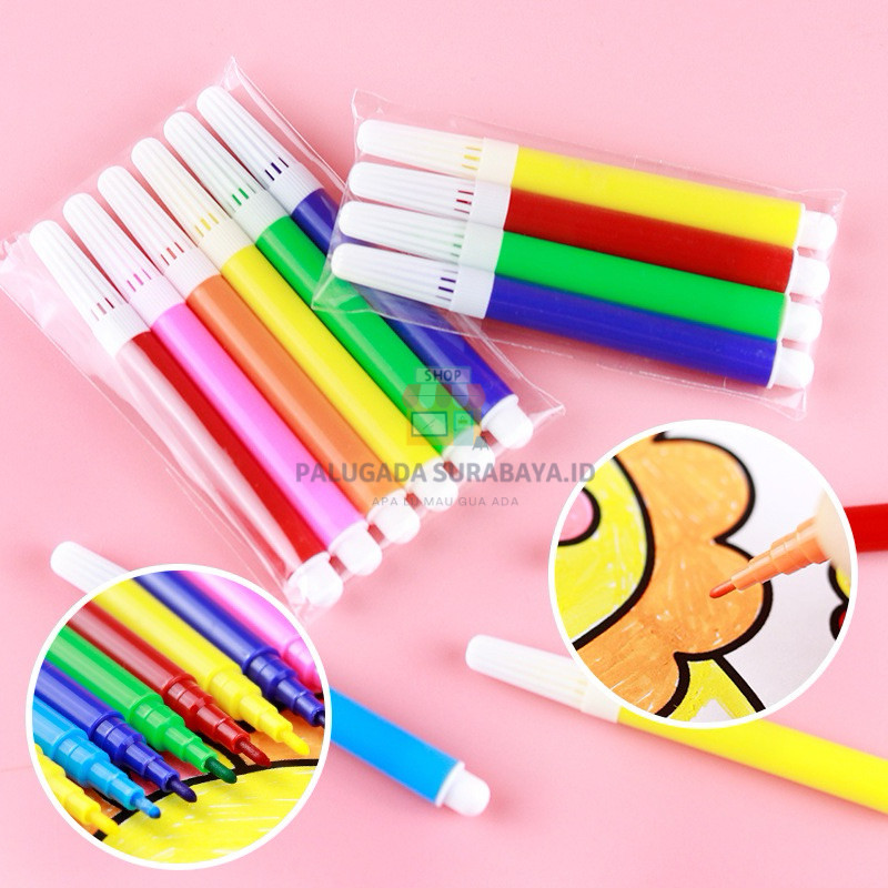 

⭐ PGS ⭐️ Spidol Warna Mini Warna Alat Lukis Anak-Anak Perlengkapan Sekolah Isi 6 Pcs