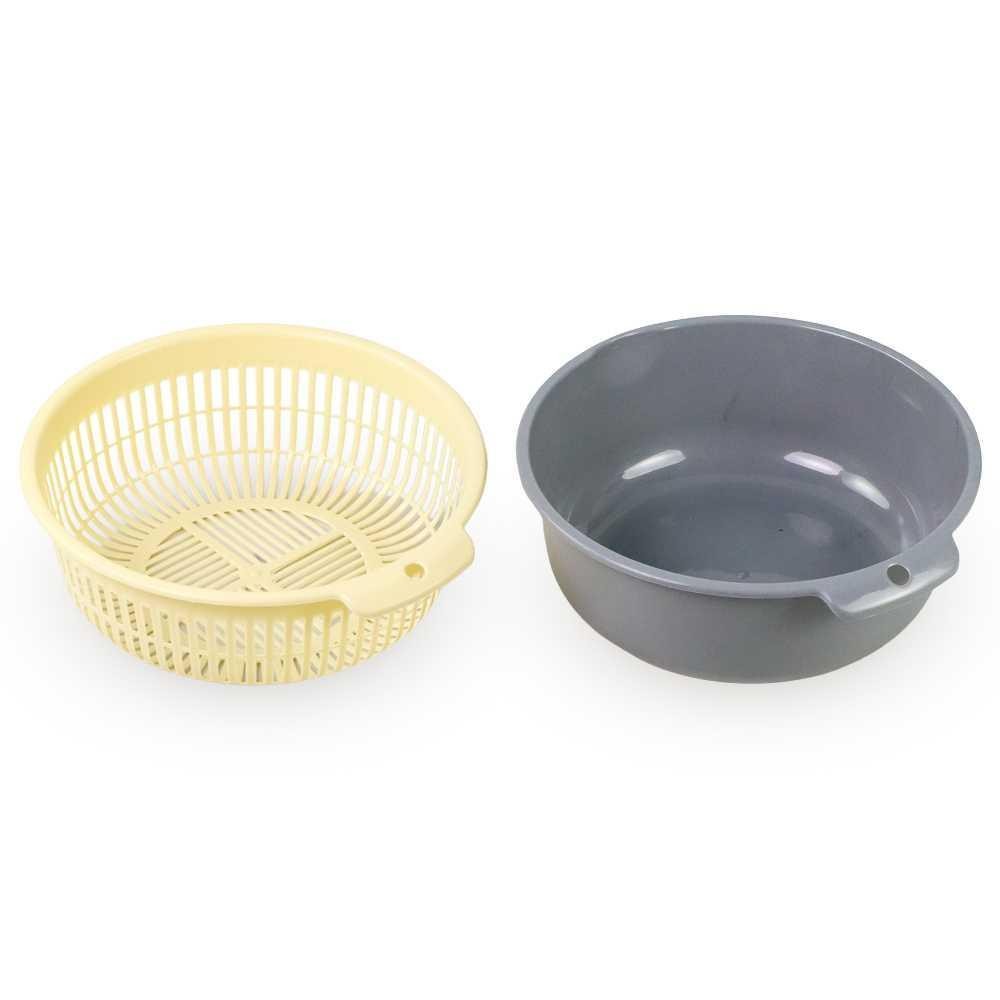 

Asy Baskom Saringan Cuci Buah Sayuran Drain Bucket Double Layer Size L - DP150 Alat Keranjang