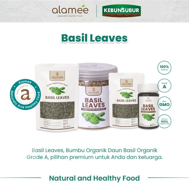 

ALAMEE Daun Basil Kering Bumbu Dapur Dried Leaf Murni Asli Seasoning Organik kebunsubur