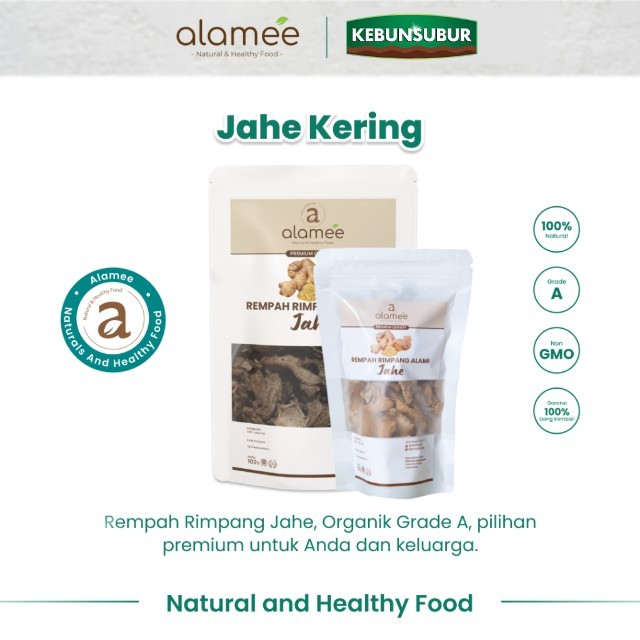 

ALAMEE Jahe Kering Premium Dried Ginger Rempah Rimpang Organik Alami Spice Kebunsubur Kebunsubur