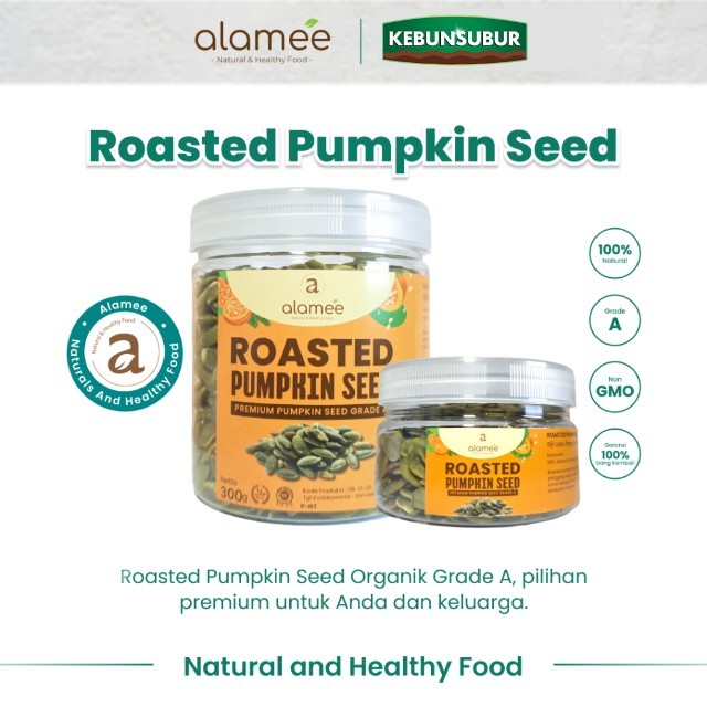 

ALAMEE Roasted Pumpkin Seed Biji Labu Pepita Kupas Panggang Matang Siap Makan Natural 300gr kebunsubur