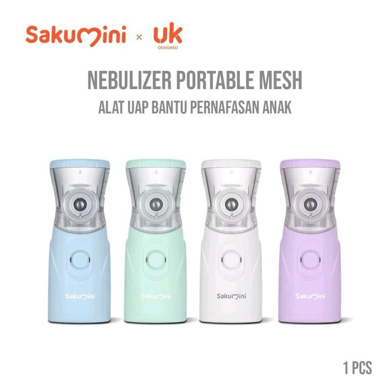 Sakumini Nebulizer Portable Mesh Alat Nebul Uap Anak Pilek Batuk Bapil Bayi Anak Dewasa Melancarkan 