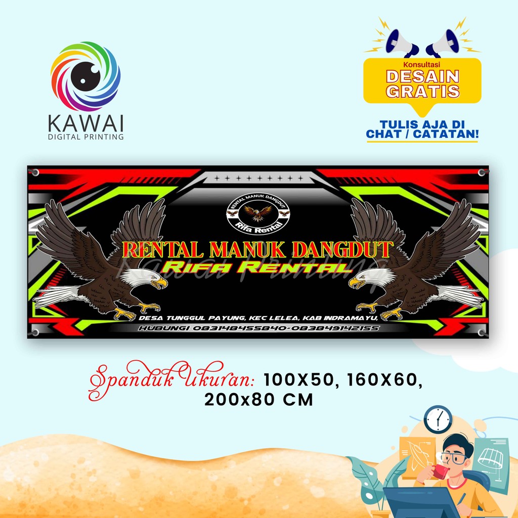 SPANDUK BANNER Dangdut Musik Rental MMT Spanduk Custom 200x80