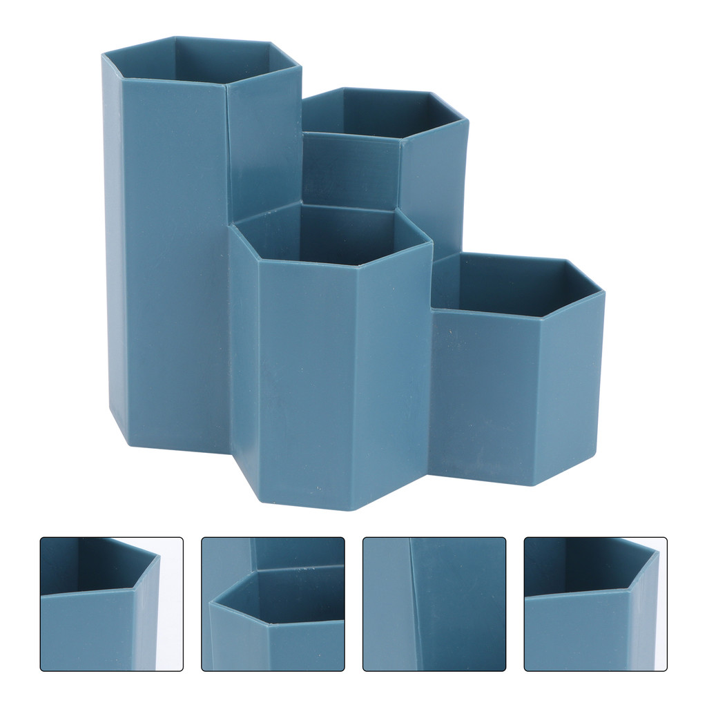 

Hexagonal Pen Holder Multifunctional Pencil Office Supplies Gifts for Stocking Stuffers Makeup Brush Plastic Student
