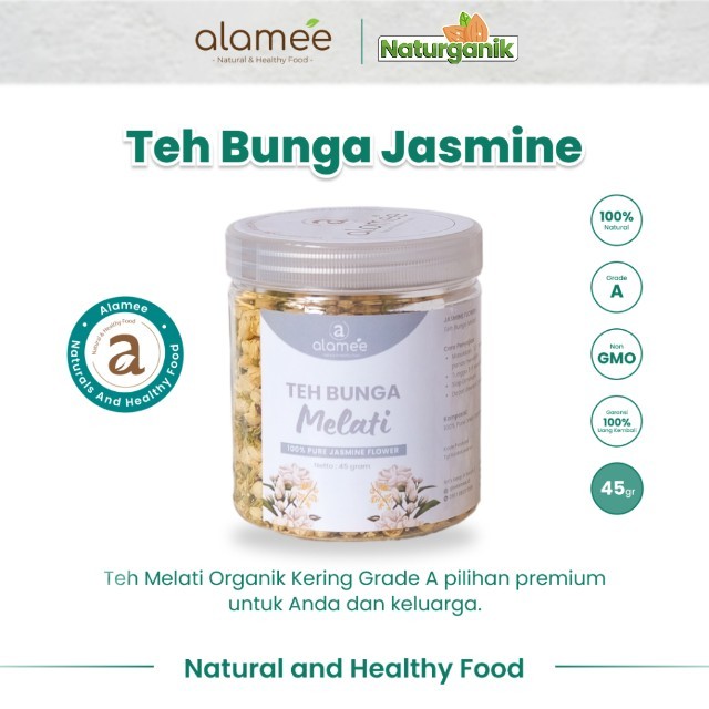 

ALAMEE Teh Bunga Jasmine Tea Flower Melati Organik Jasmin Herbal Kering Dried Premium Naturganik