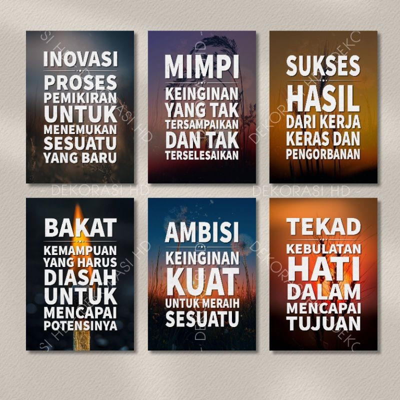 ssswasna.berkah Hiasan Dinding Quotes Motivasi Poster Kayu Kata Kata Mutiara uk 20x30 cm // setara d