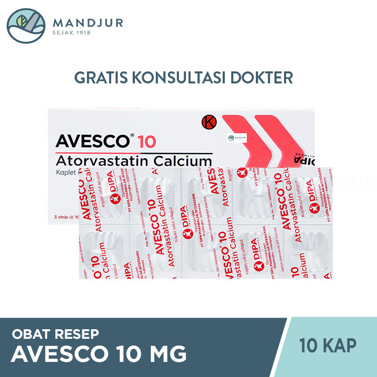 AVESCO 10 10 MG 1 STRIP @ 10 KAPLET SALUT SELAPUT