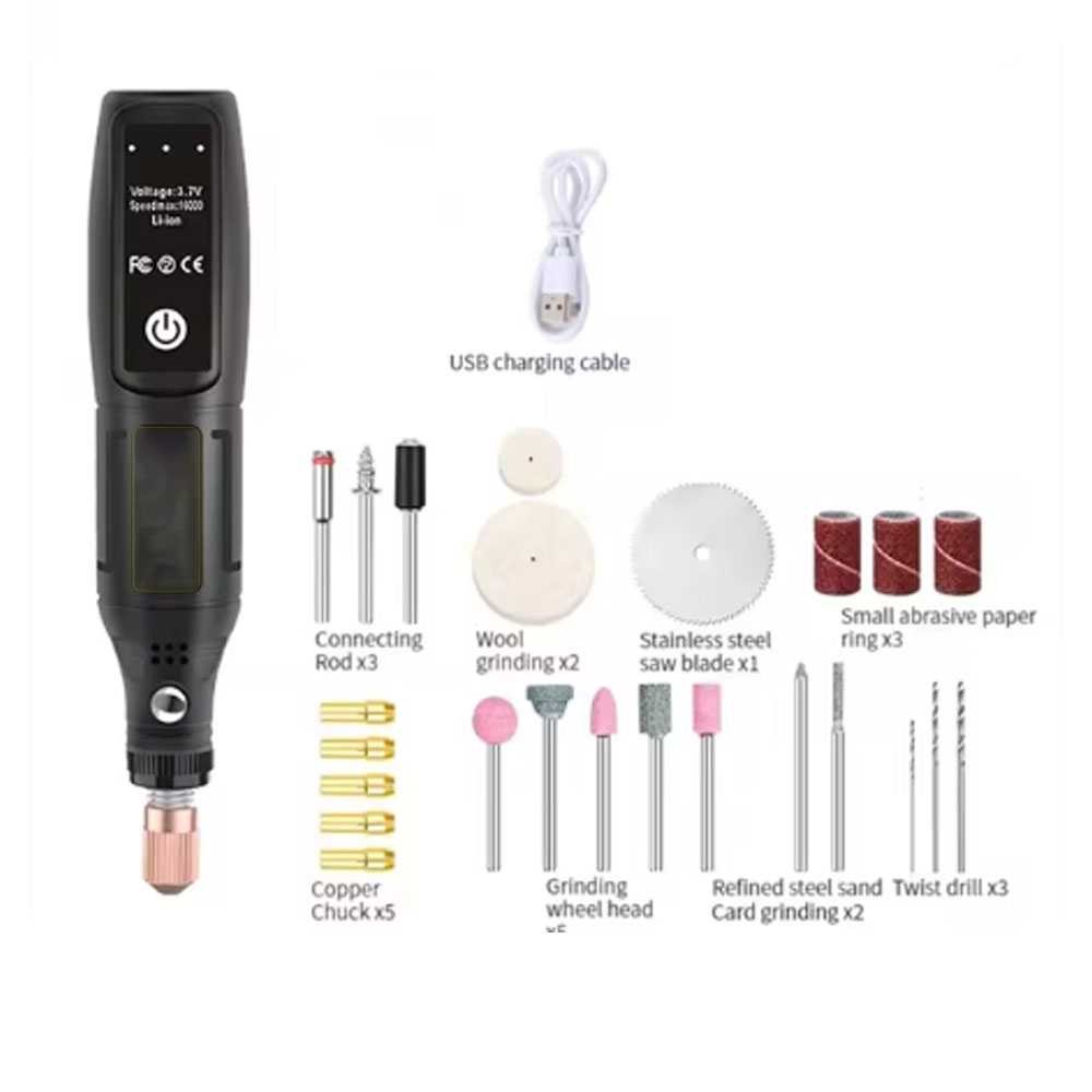VaKee Bor Listrik Mini Rotary Tool Cordless USB 16000 RPM 3.7V - HJ023
