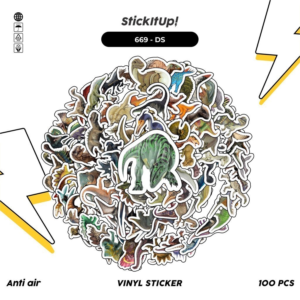 

COD 100 Pcs Stiker Dinosaurus Lucu Anti Air Untuk Dekorasi Notebook Sepeda Skateboard Handphone DIY
