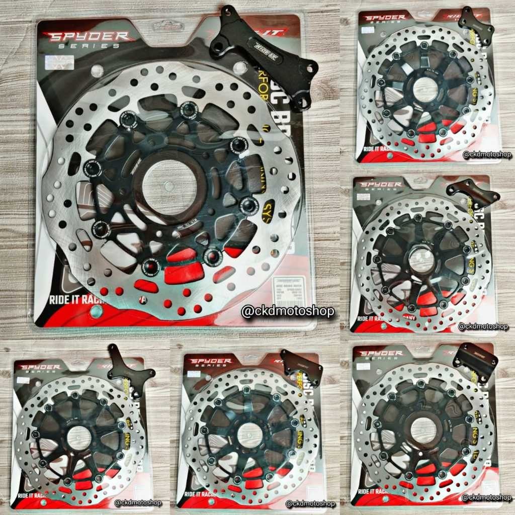 Piringan depan Disc Cakram depan Spyder by Ride it Disc Depan Uk300mm Set braket Kharisma,supra,blad