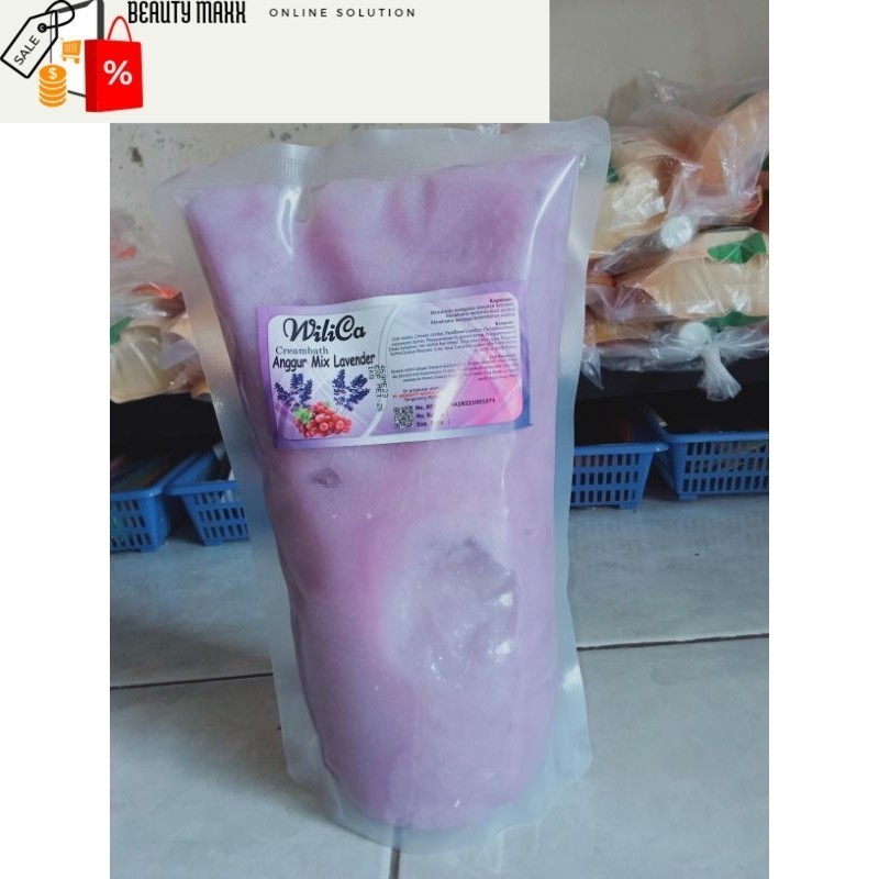 CREAMBATH ANGGUR MIX LAVENDER 1KG | HAIR CREAMBATH SALON | MASKER RAMBUT | WILICA CREAMBATH