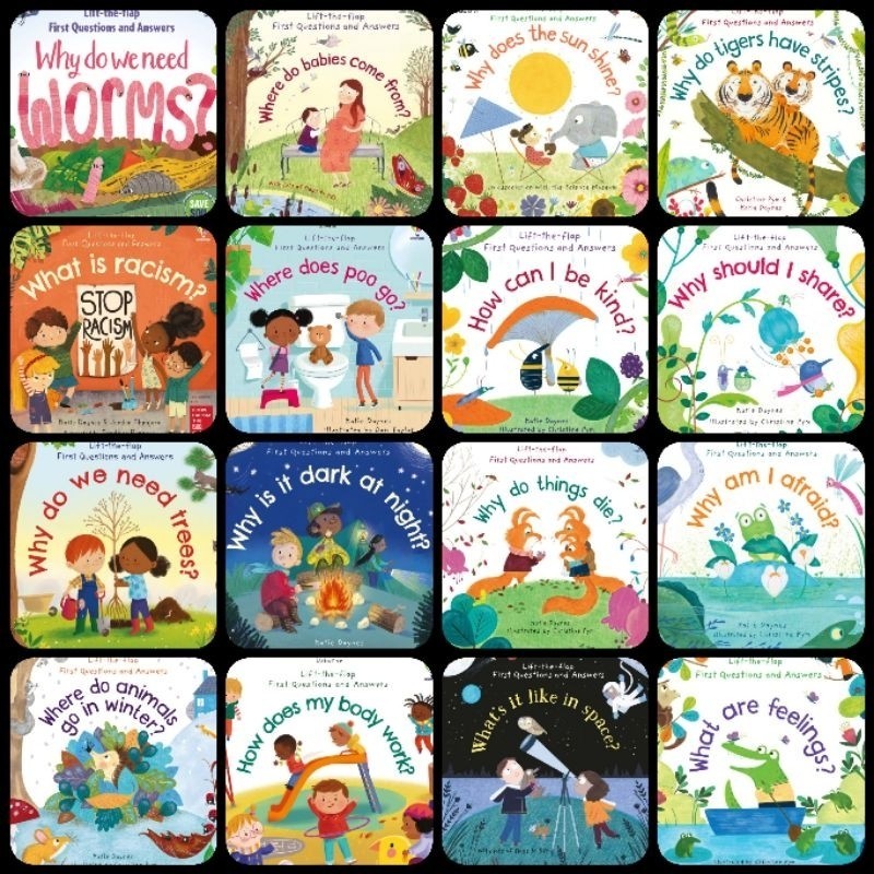 [PS] First Question and Answer Series Book Racism Worms Dark at Night Afraid Usborne Tiger Stripes B