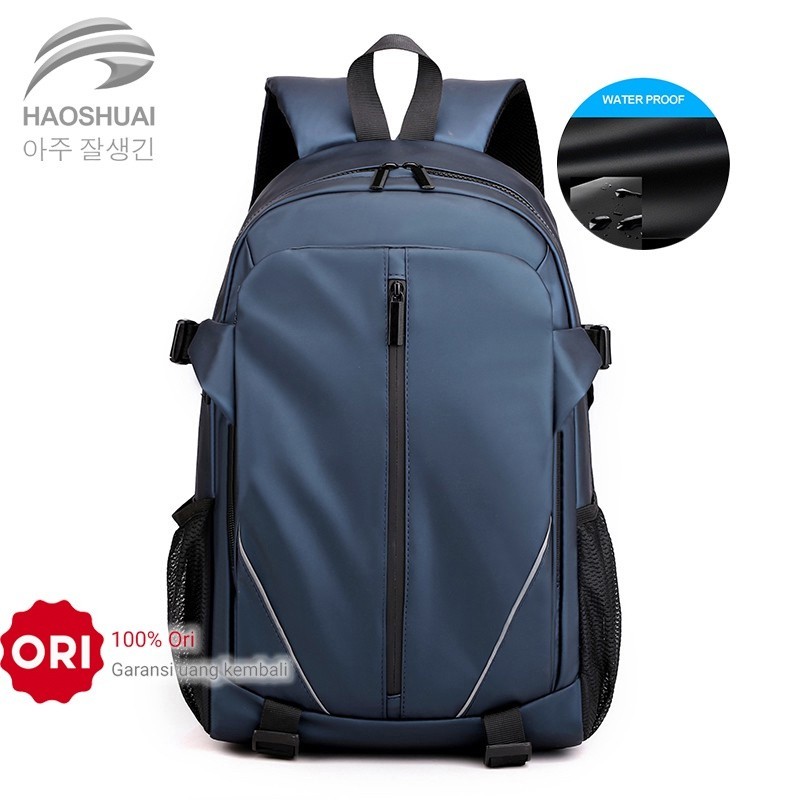 HAOSHUAI 3401 Tas Ransel Pria Tas Laptop Pria Waterproof
