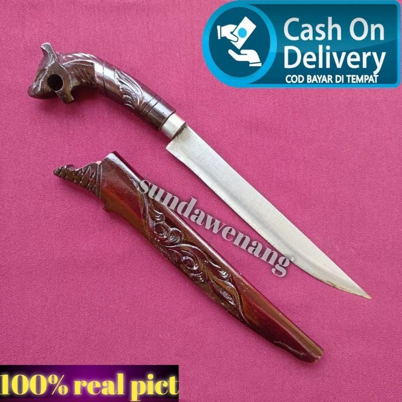 Pisau Dapur Baja Super Kayu Ukir Macan 004