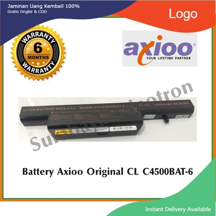 Baterai Original axioo neon C4500BAT-6, c4500, c4500Q, C4500