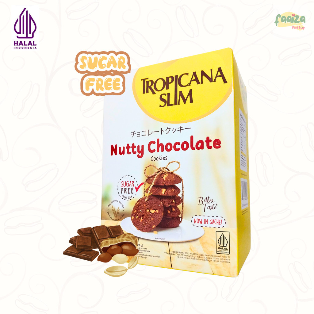 

Tropicana Slim Nutty Chocolate Cookies 200gr (10sch x 20gr) Bebas Gula