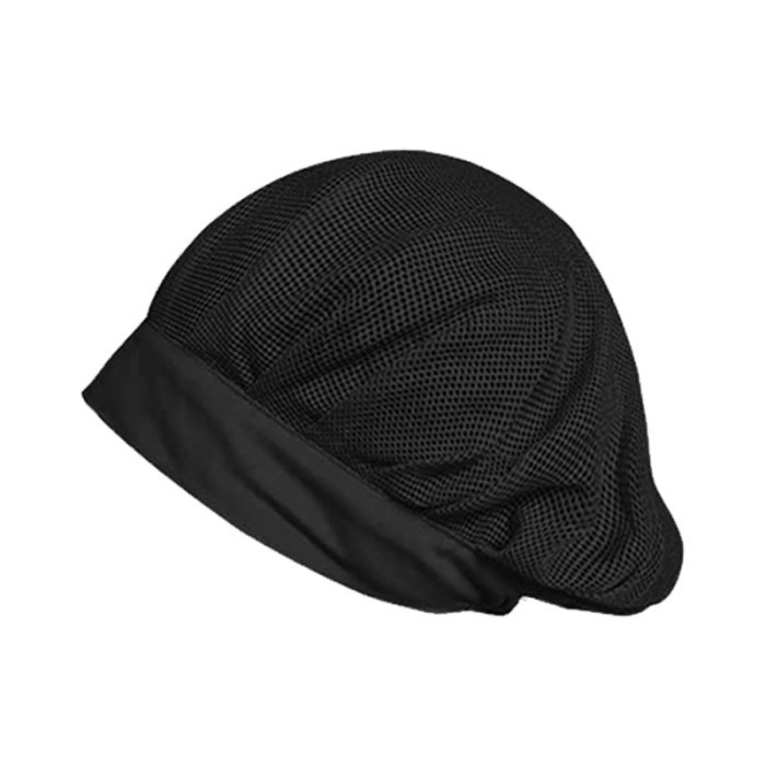 promo ✨ -Topi Koki Chef Hairnet Jaring Topi Perat Topi Chef Desa - Hitam
