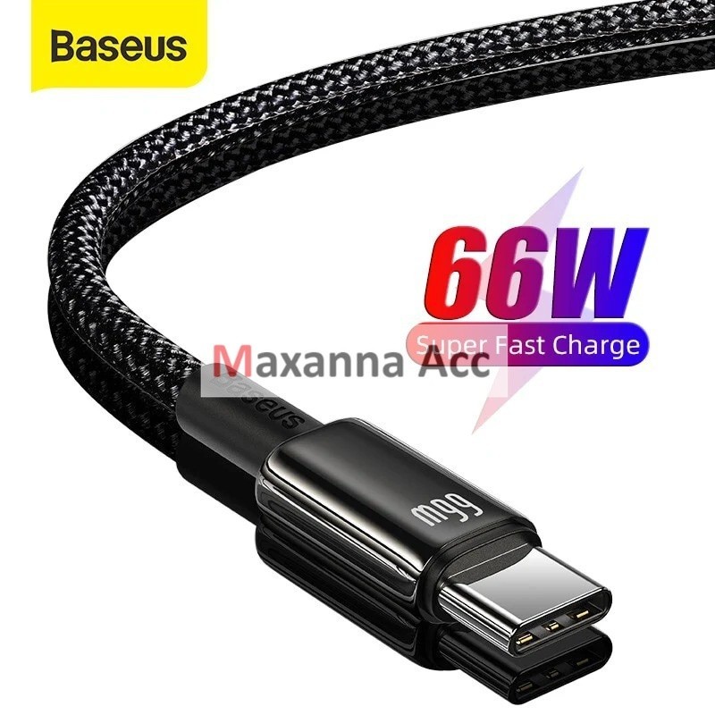 [MAXANNA] BASEUS Kabel Tungsten Gold Type C 66W 6A Fast Charging Type c 66W 1M