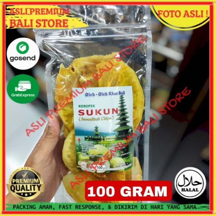 

OLEH OLEH MAKANAN CEMILAN CAMILAN SNACK KULINER KHAS ASLI ORI ORIGINAL BALI KERIPIK KRIPIK SUKUN BREADFRUIT CHIPS 100 GRAM GR