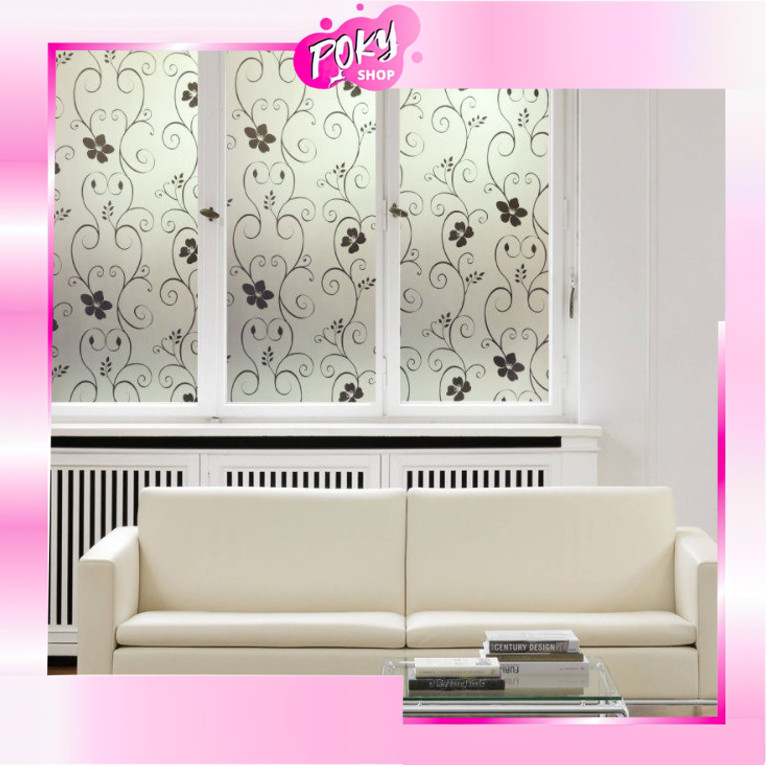 POKY - H5050 [5 METER] Stiker Kaca Film Jendela Rumah / Sandblast / Sticker Kaca Motif / Dekorasi Je