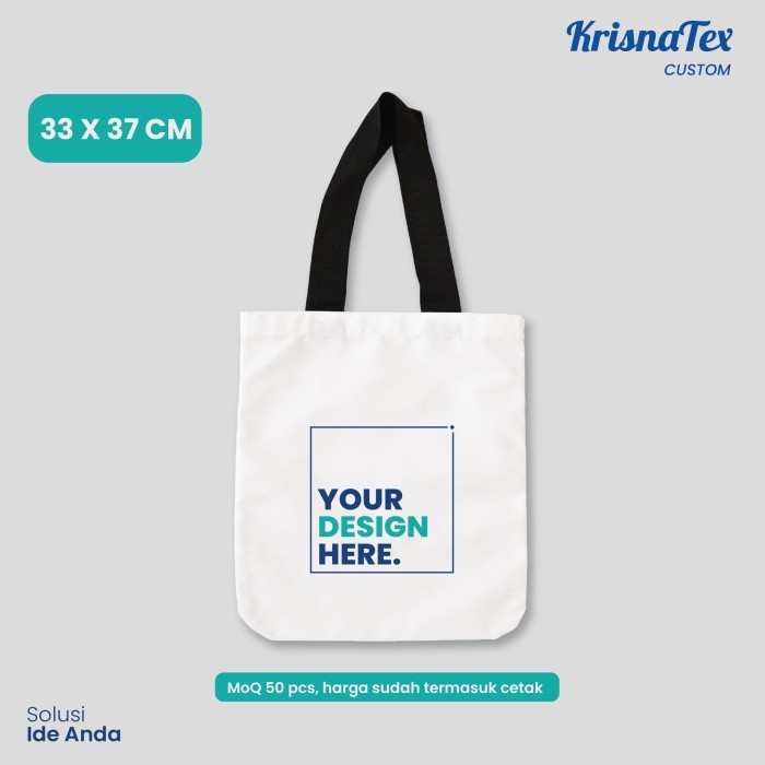 Custom Tote Bag Kanvas Polyester Premium - Tas Goodie Bag