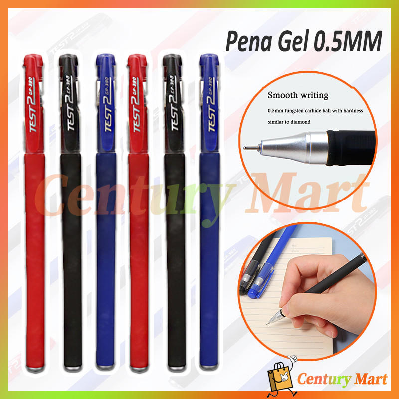 Pena Gel 0.5MM /Pena Gel 0.55mm Standard/Pulpen Gel Standard /Bolpoin Cair Alat /2 Pulpen Warna Warn