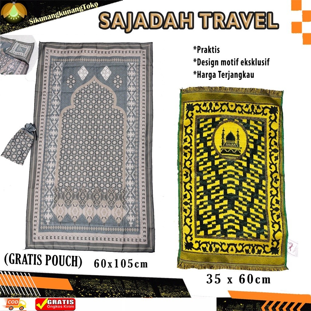 (SKN) Sajadah Travel Sajadah Traveling Pouch Souvenir Umroh Sajadah JUMBO / KECIL Motif Al-Bahar Saj