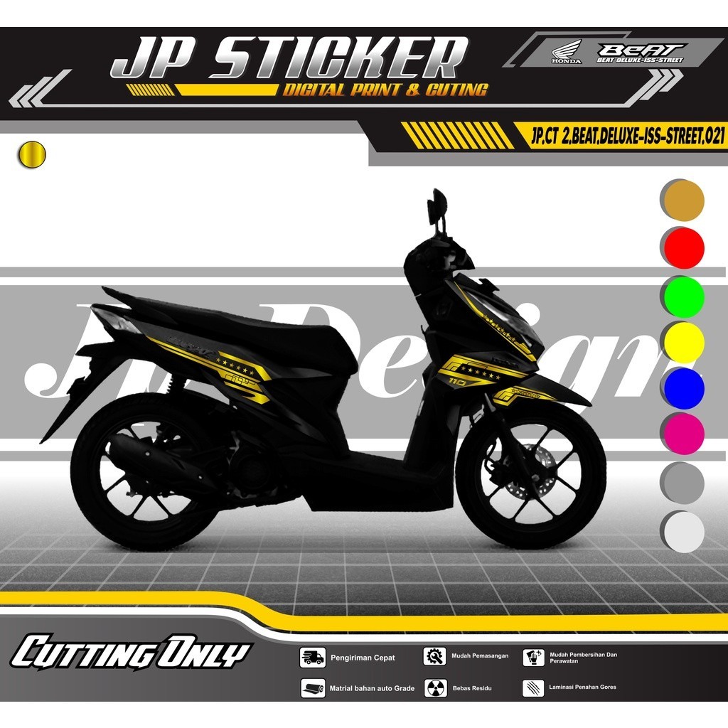 Sticker BEAT DELUXE ISS STREEET - Stiker Striping Cutting Body HONDA BEAT DELUXE-ISS-STREET 2020 202