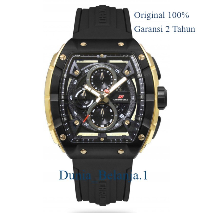 Original 100% Jam tangan pria Chronoforce CF5336MG Black + Free Tali CF5336 Garansi resmi 2 Tahun