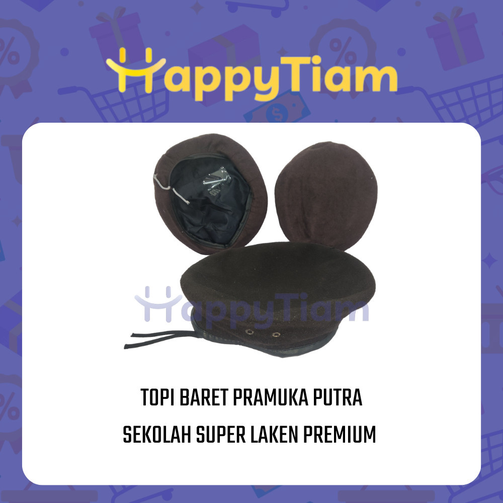 TOPI BARET PRAMUKA SMA SEKOLAH PUTRA LAKEN PREMIUM SUPER ~ TOPI LAKI LAKI