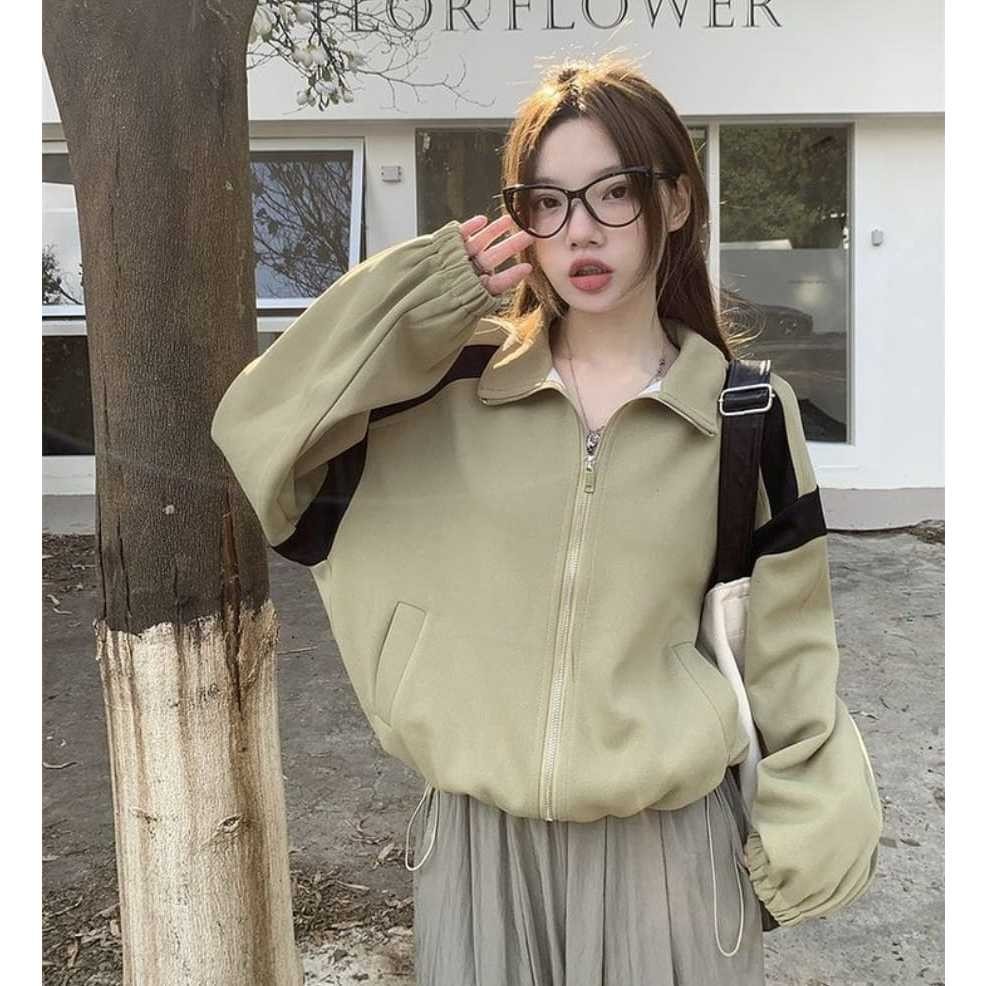 JAKET WANITA - LUCY JAKET ZIPPER OVERSIZE WANITA KOREAN STYLE