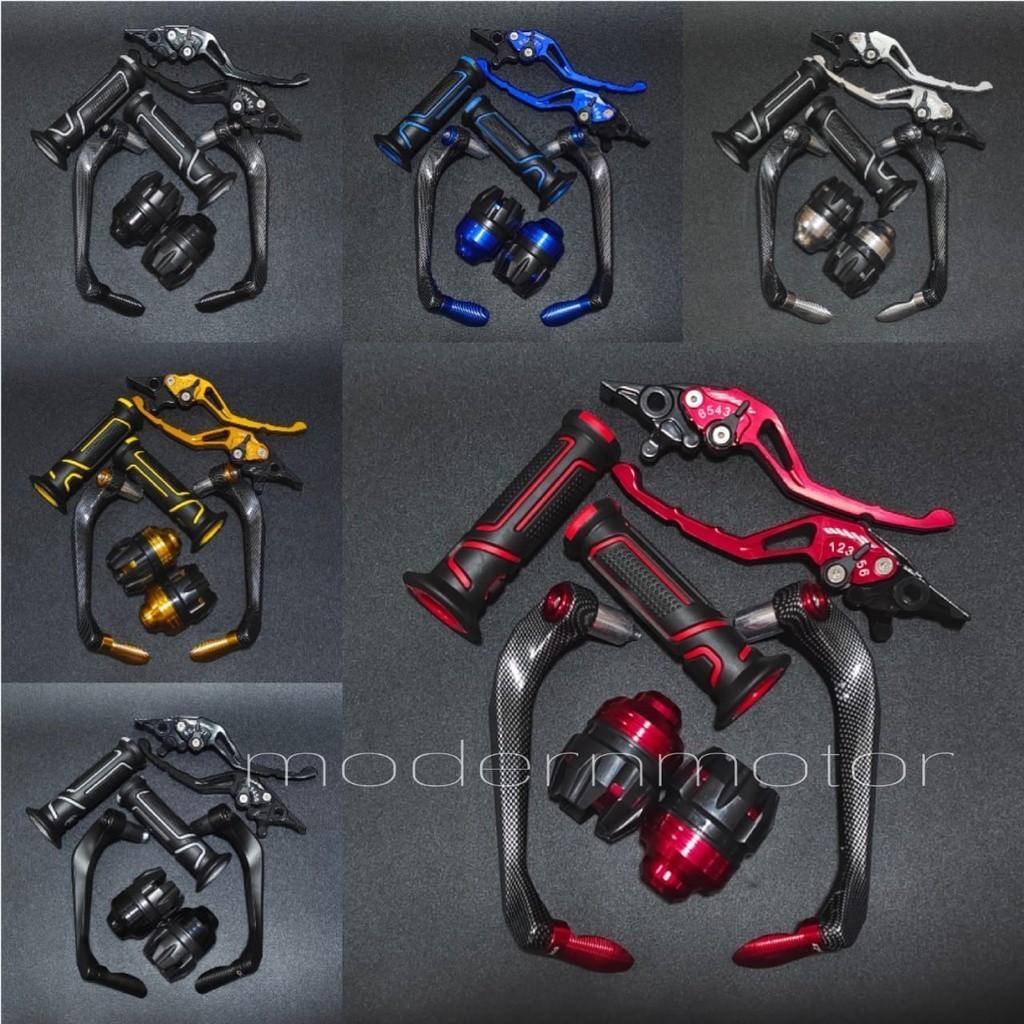 [BISA COD] Proguard carbon sabit + Handgrip B.A.D + Jalu as + Handle CNC Variasi CBR CBR150 NINJA R