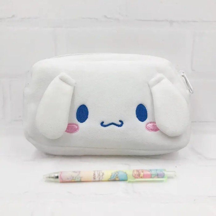 

Fur pencil case sanrio melody cinnamoroll kotak pensil tempat makeup - Cinnamo White