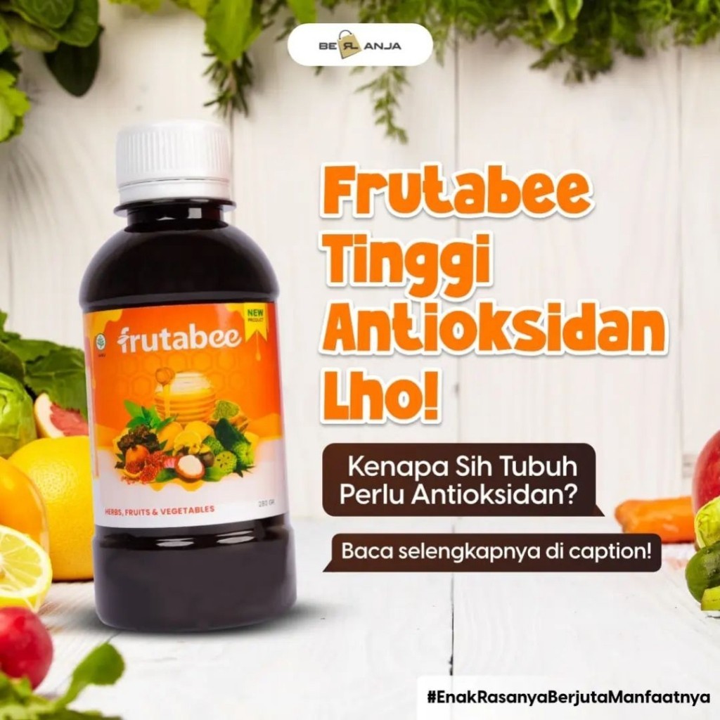 Berlanja Frutabee Madu Murni Asli Tanpa Campuran Kemasan 7Botol | Vitamin Penambah Nafsu Makan | Men